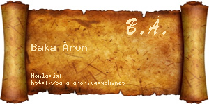 Baka Áron névjegykártya